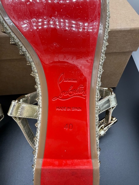Christian Louboutin Pyraclou Platine Stud Platform Sandals - Picture 9 of 12